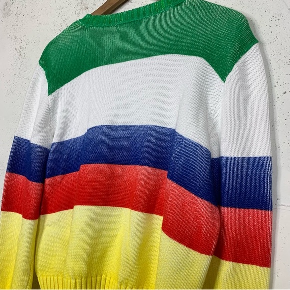 Lauren Ralph Lauren RL67 Striped Knit Sweater Size XL NET - Picture 4 of 6